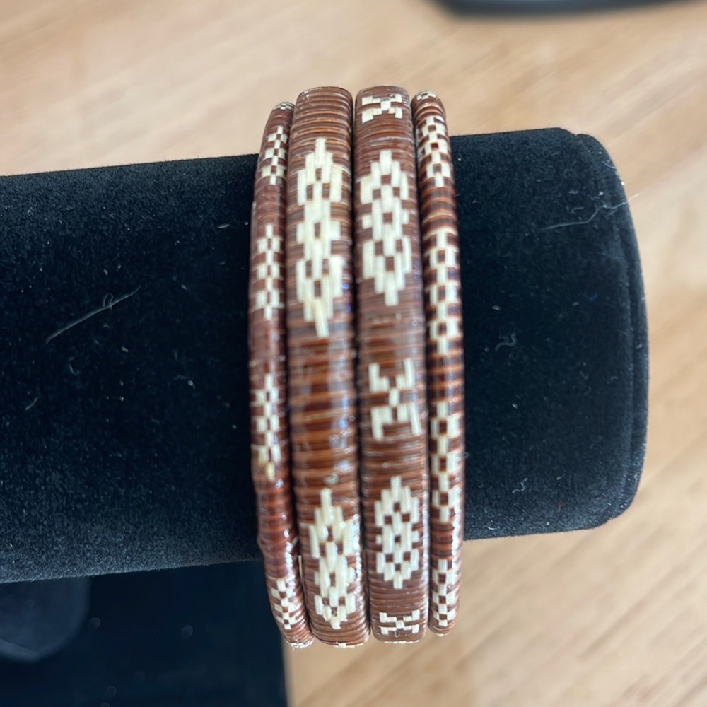 New: Four Tightly Woven Fiber Bangles